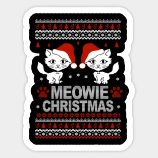 Meowie Ugly Christmas Sweater Sticker